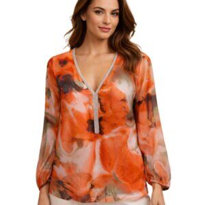 VEX Collection Gorgeous Embellished Long Sleeves Top Tunic Size L